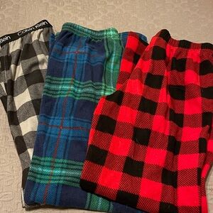 Kids Plaid Pajama Bottoms - Black, Blue, Red